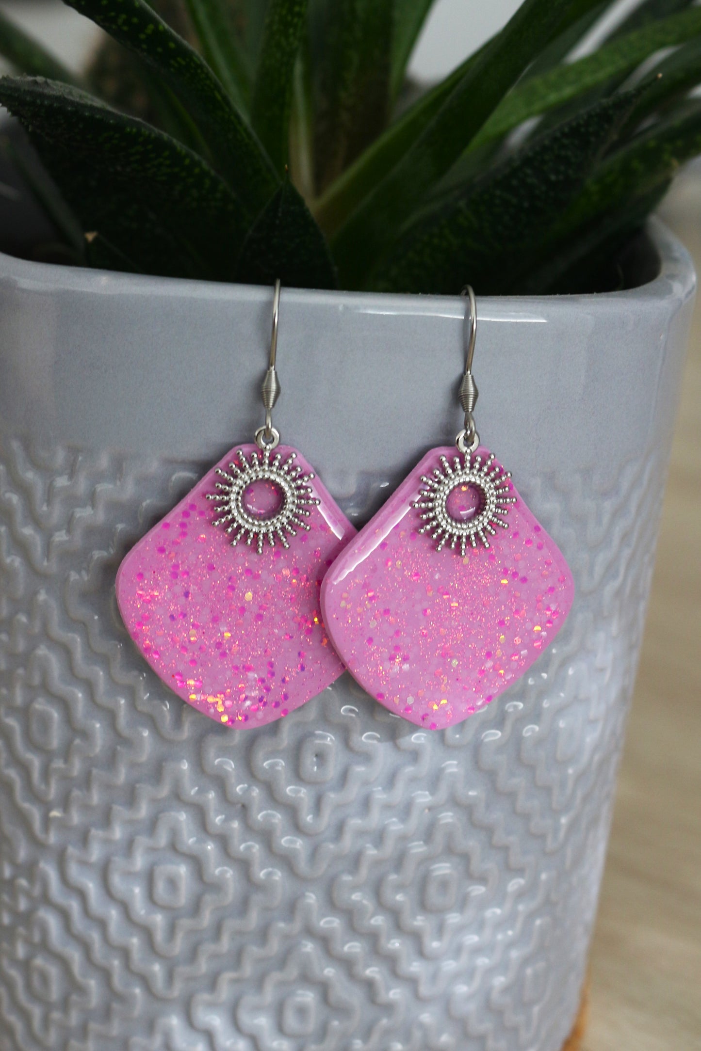 Boucles d'oreilles Sheila- roses