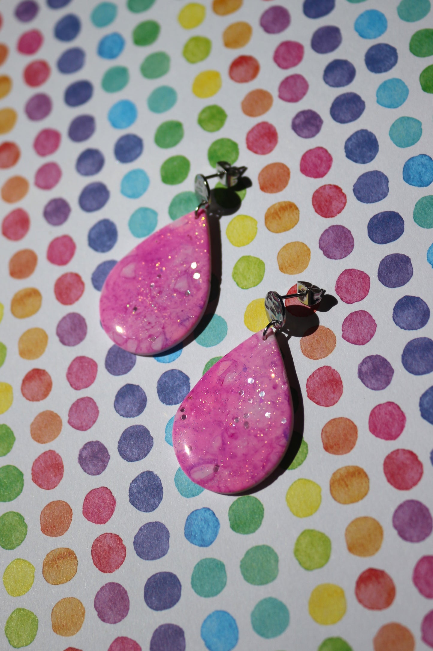 Boucles d'oreilles Jasmine - Brume rose - 1 seul exemplaire