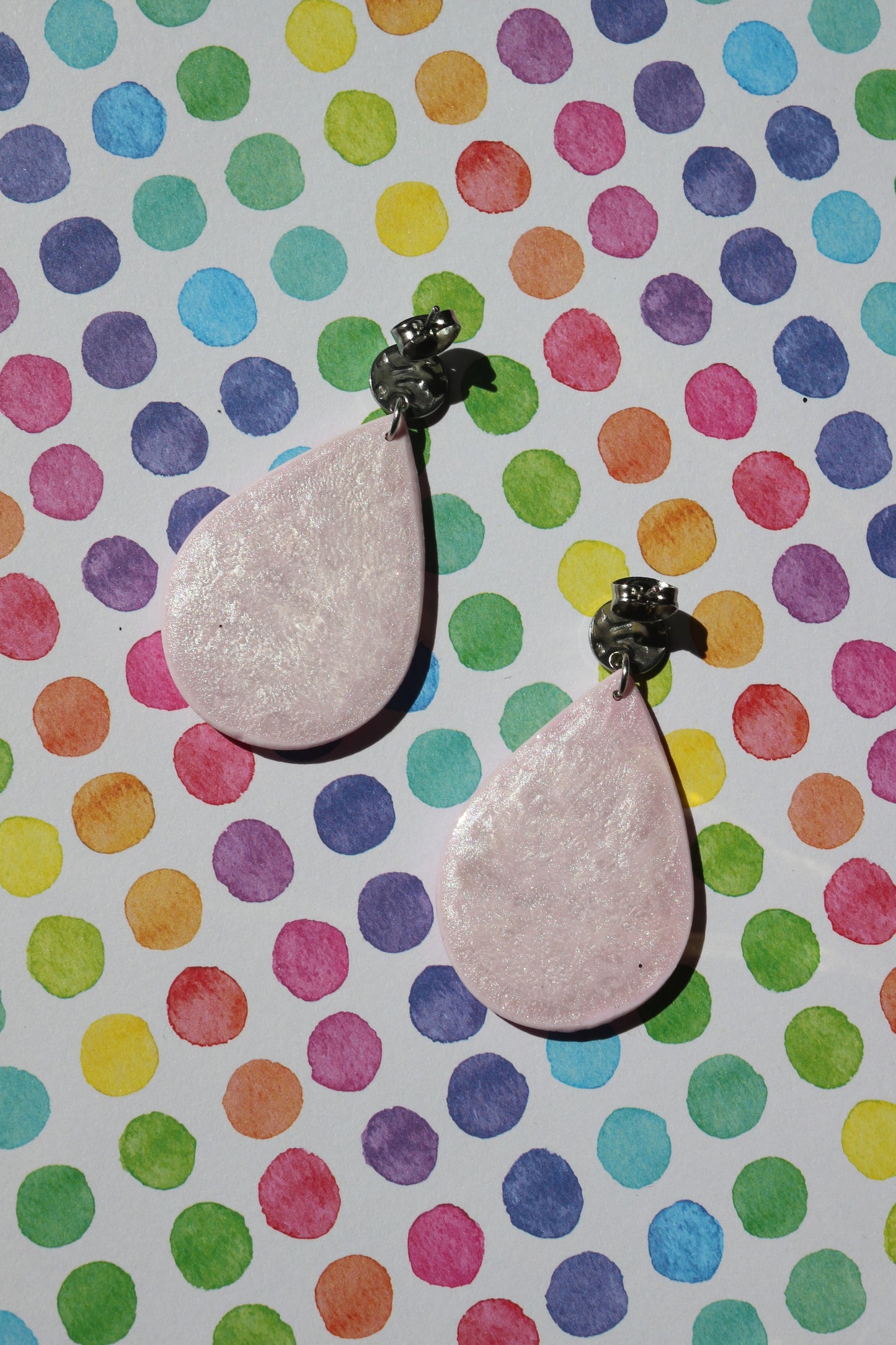 Boucles d'oreilles Jasmine - Brume rose - 1 seul exemplaire