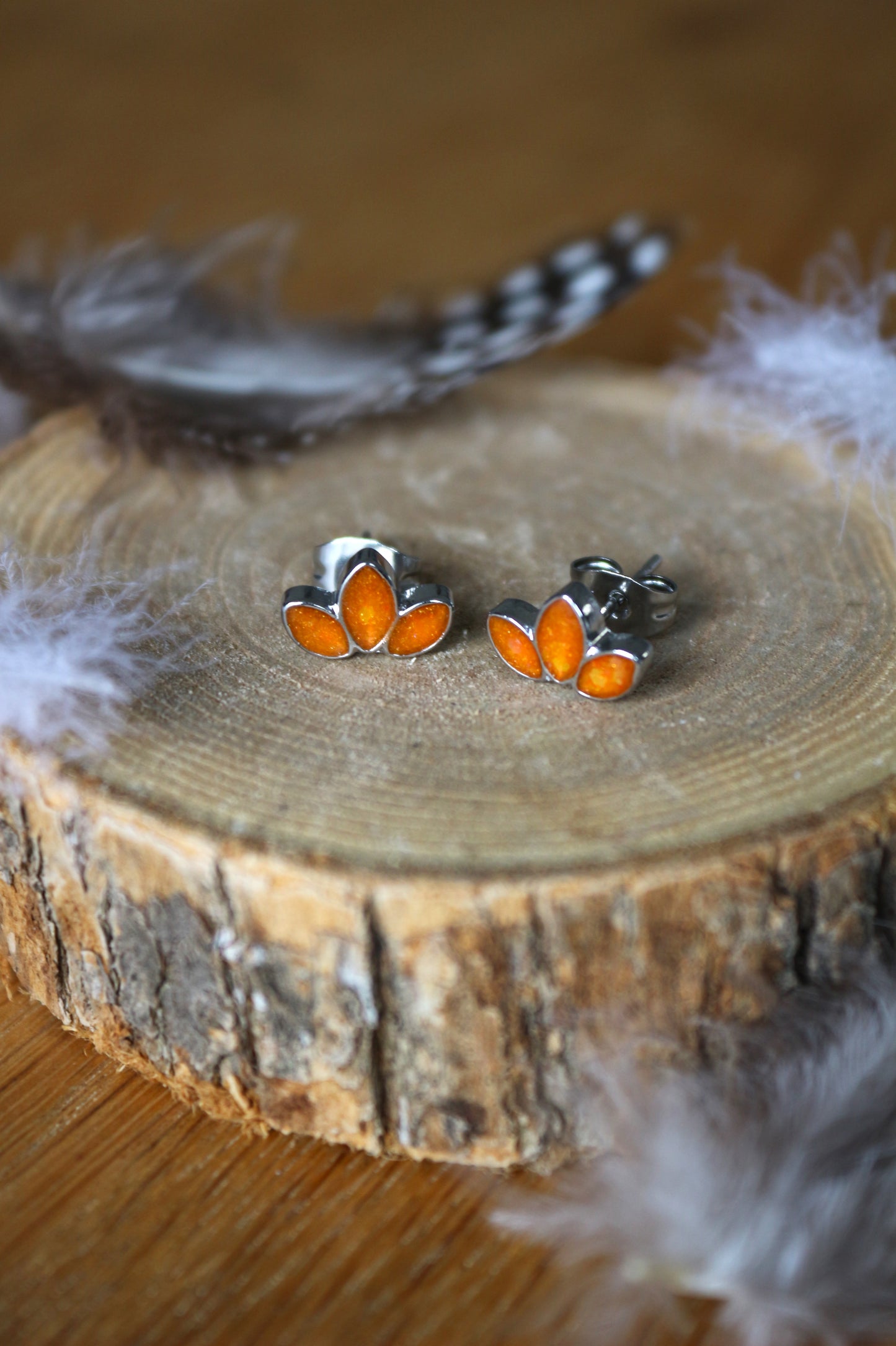 Boucles d'oreilles Lotus - orange