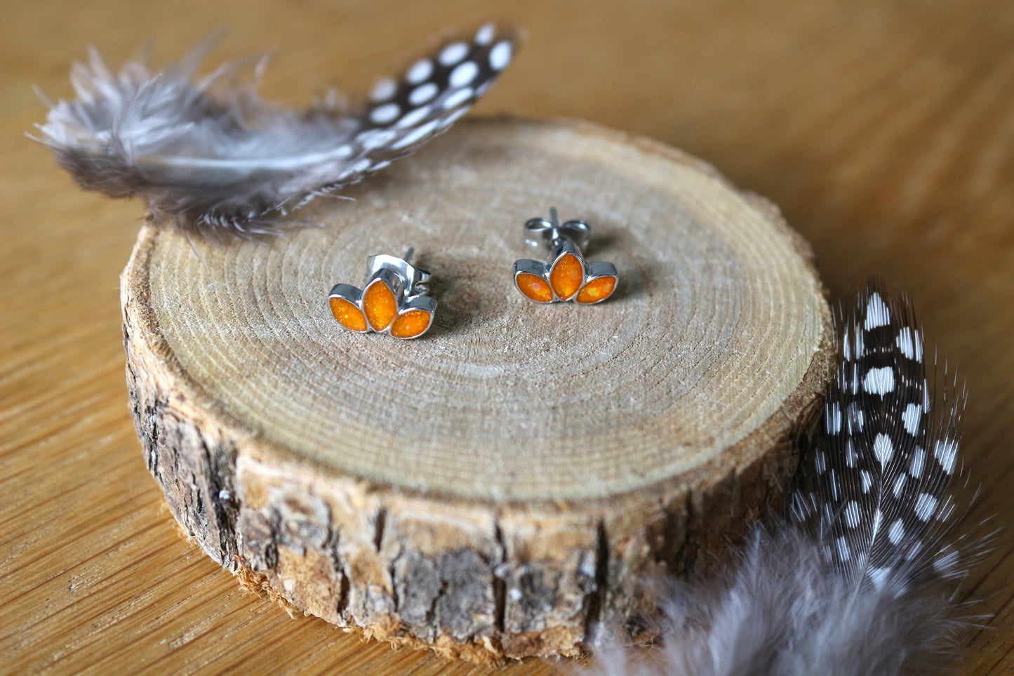 Boucles d'oreilles Lotus - orange