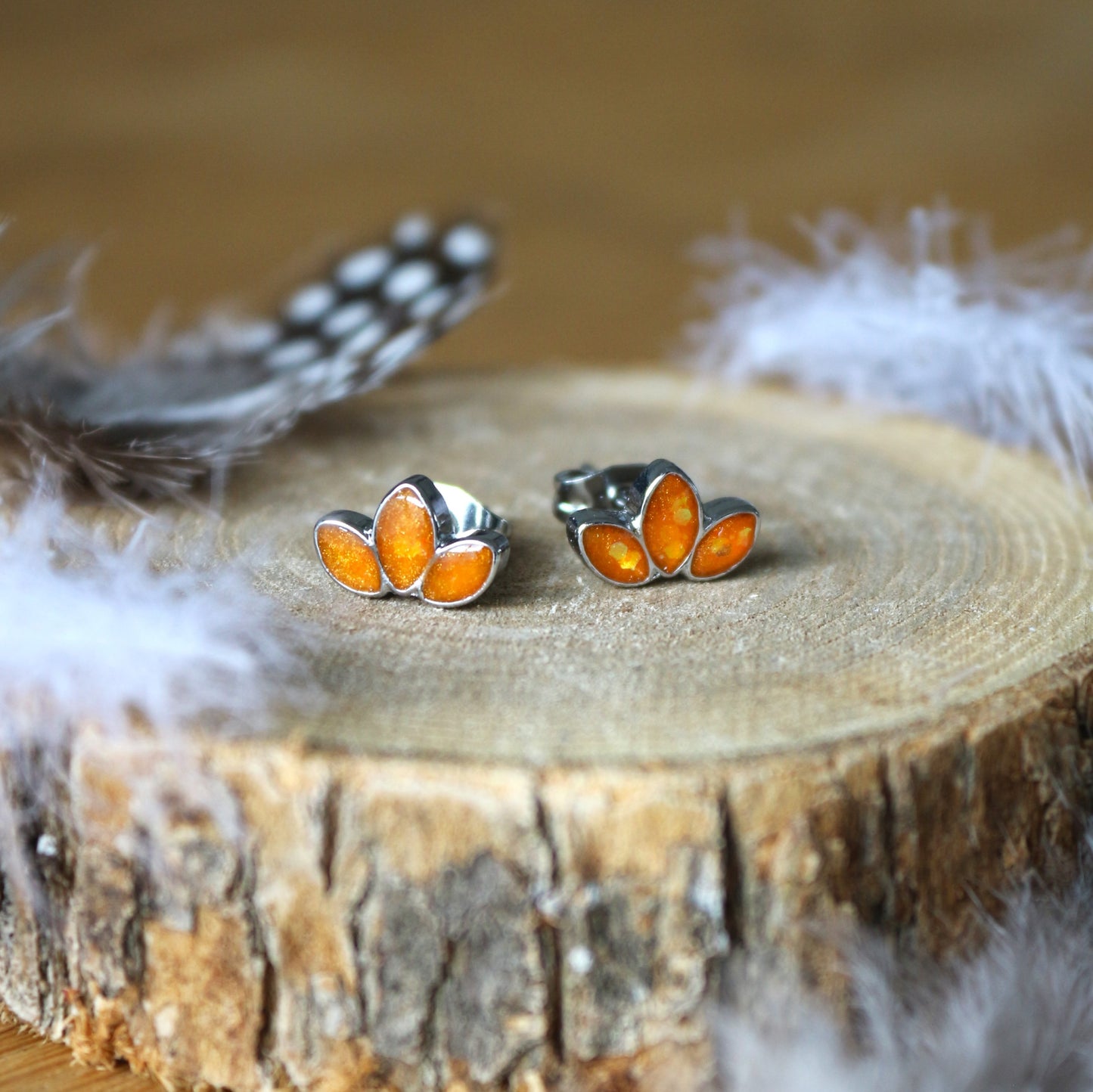 Boucles d'oreilles Lotus - orange