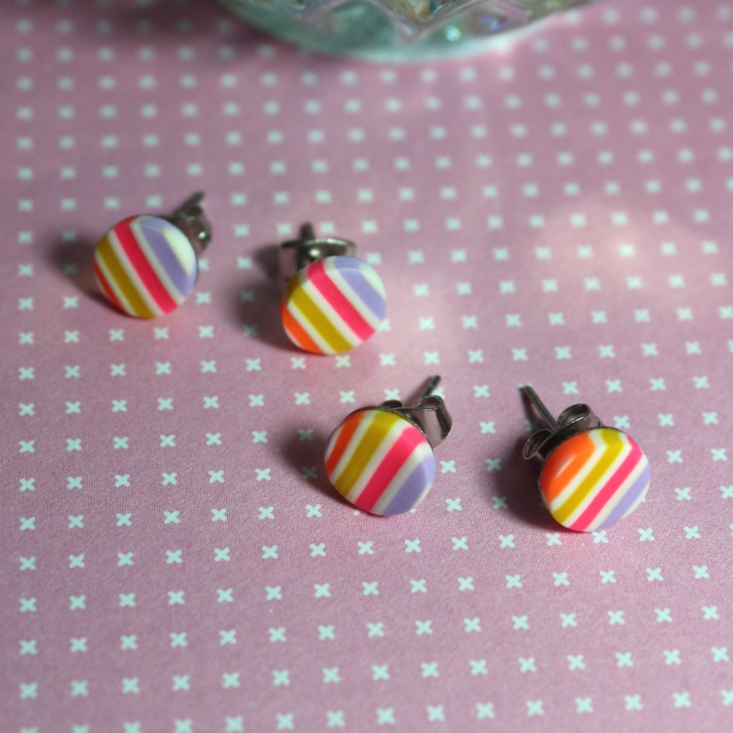 Boucles d'oreilles Summer stripes  8,5mm